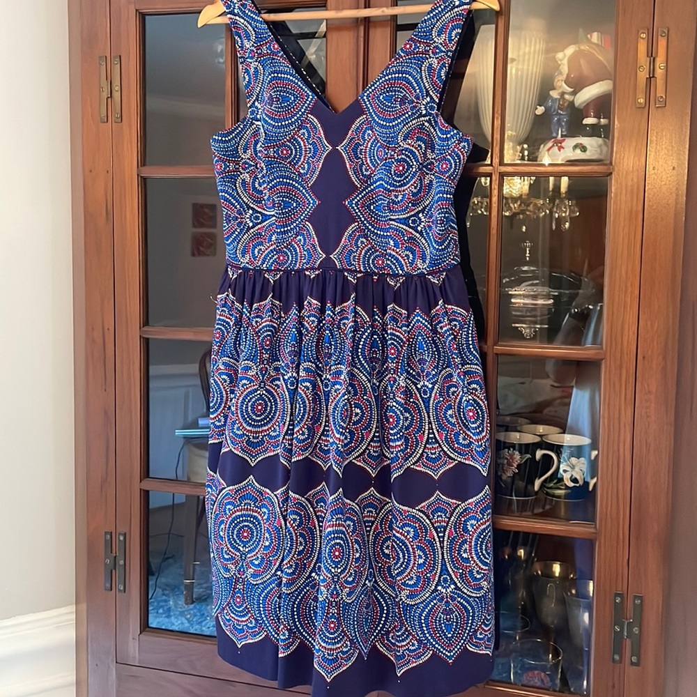 Maggy London Blue Sleeveless Dress Size 8